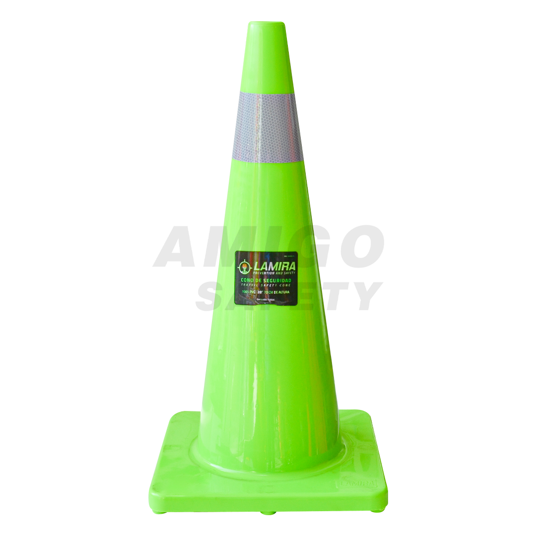 Cono PVC Premium de Seguridad con Reflejante LAMIRA Verde ATC-70VR 70 cm - 0